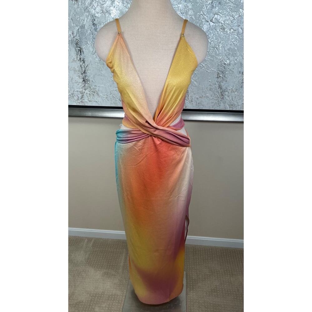 BAOBAB Arlett Cutout Metallic Rainbow Daylight Maxi Dress Size Large - Picture 5 of 11